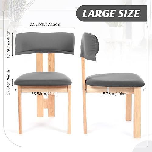 Miniatura 3 de Moukeren Juego de fundas elásticas para sillas de comedor, diseño moderno de mediados de siglo, con respaldo curvado, para sillas de cocina,