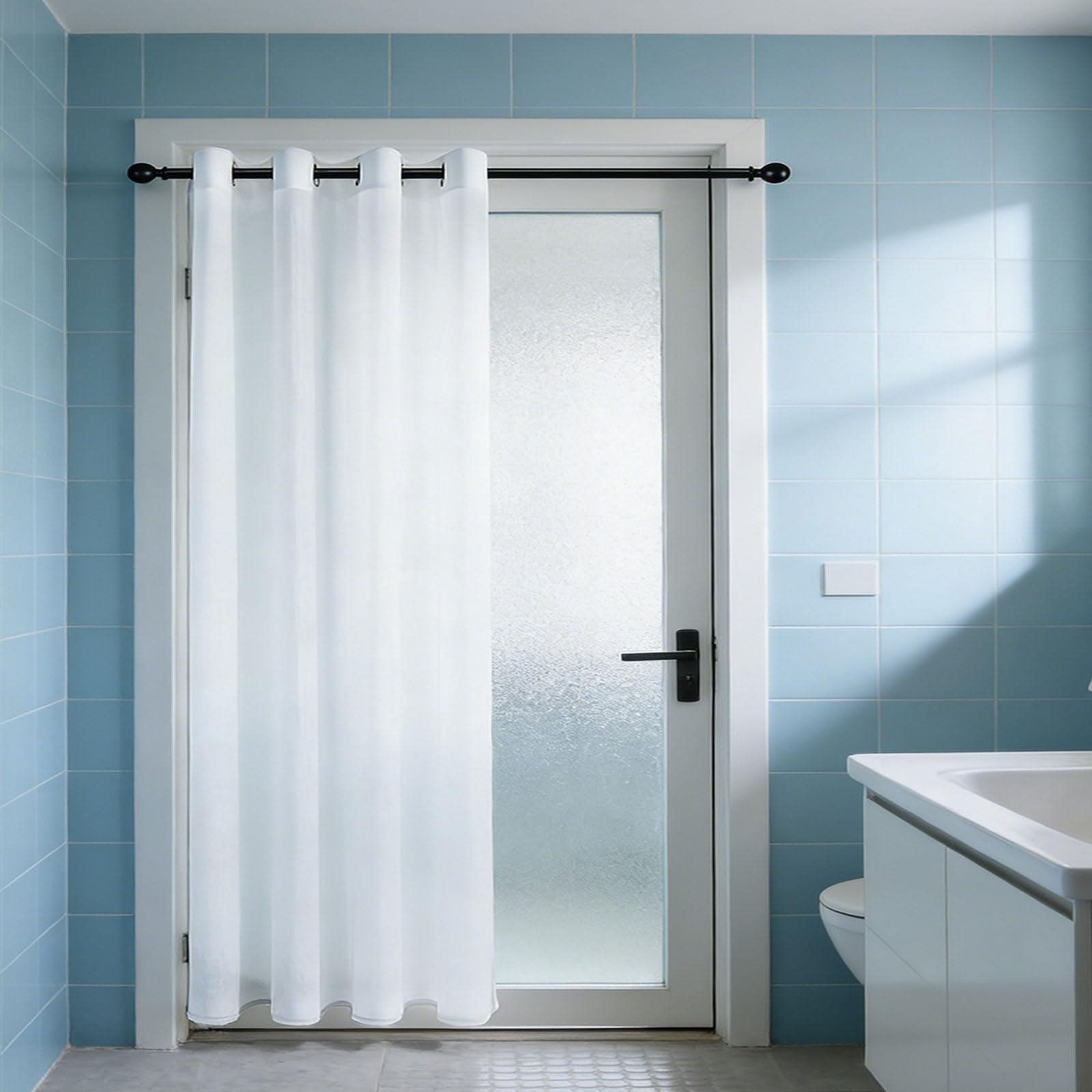 Voilages Intérieurs Blancs 145x255 cm Rideaux Voile Translucide Anti-UV Fenêtre