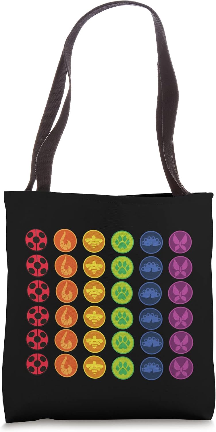Miraculous Ladybug Rainbow Collection All Heroez icons Tote Bag