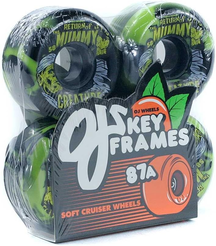 Skateboard Wheels 58mm Return of The Mummy Black/Green (Set of 4)