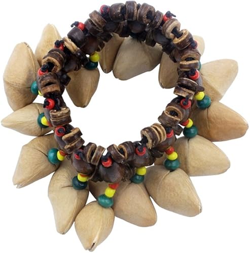 Pulsera de concha de nueces estilo tribal africano Dora Nut Handbell Accesorios de percusión