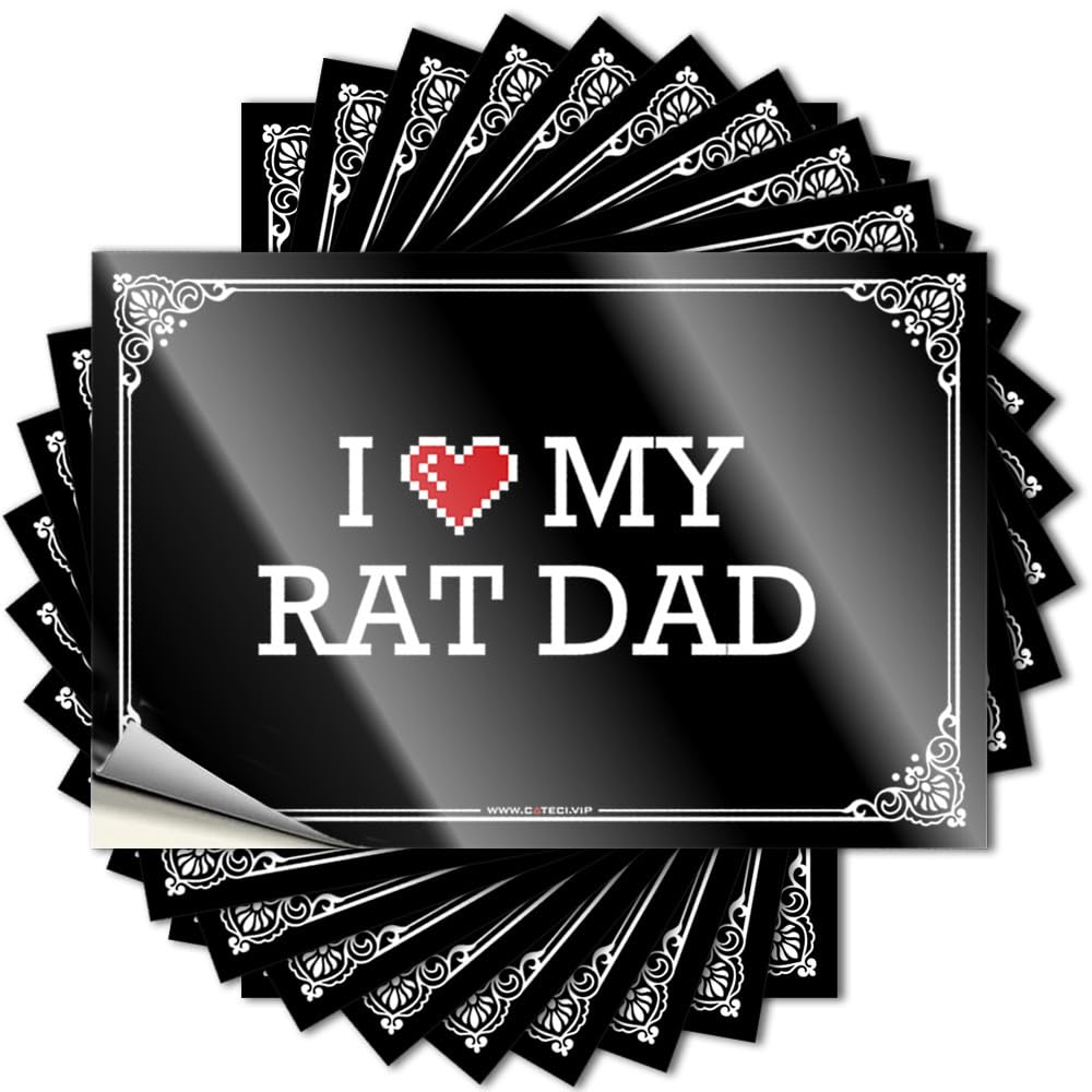 Fzfn Girls Colour Country, Quote Funny Garage Quote Stickers, Cozy No Residue Decals For Luggage | Double Party Favor Custom I Love My Rat Dad(12X18cm)