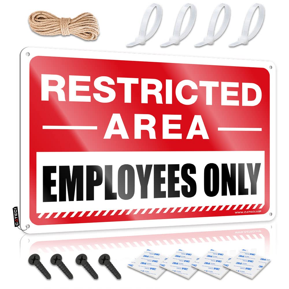 STWNVOITV Bar Tin Signs Vintage Restricted Area Sign Employees Only Tin Garage Tin Sign Garage Decor For Men(30X40CM)