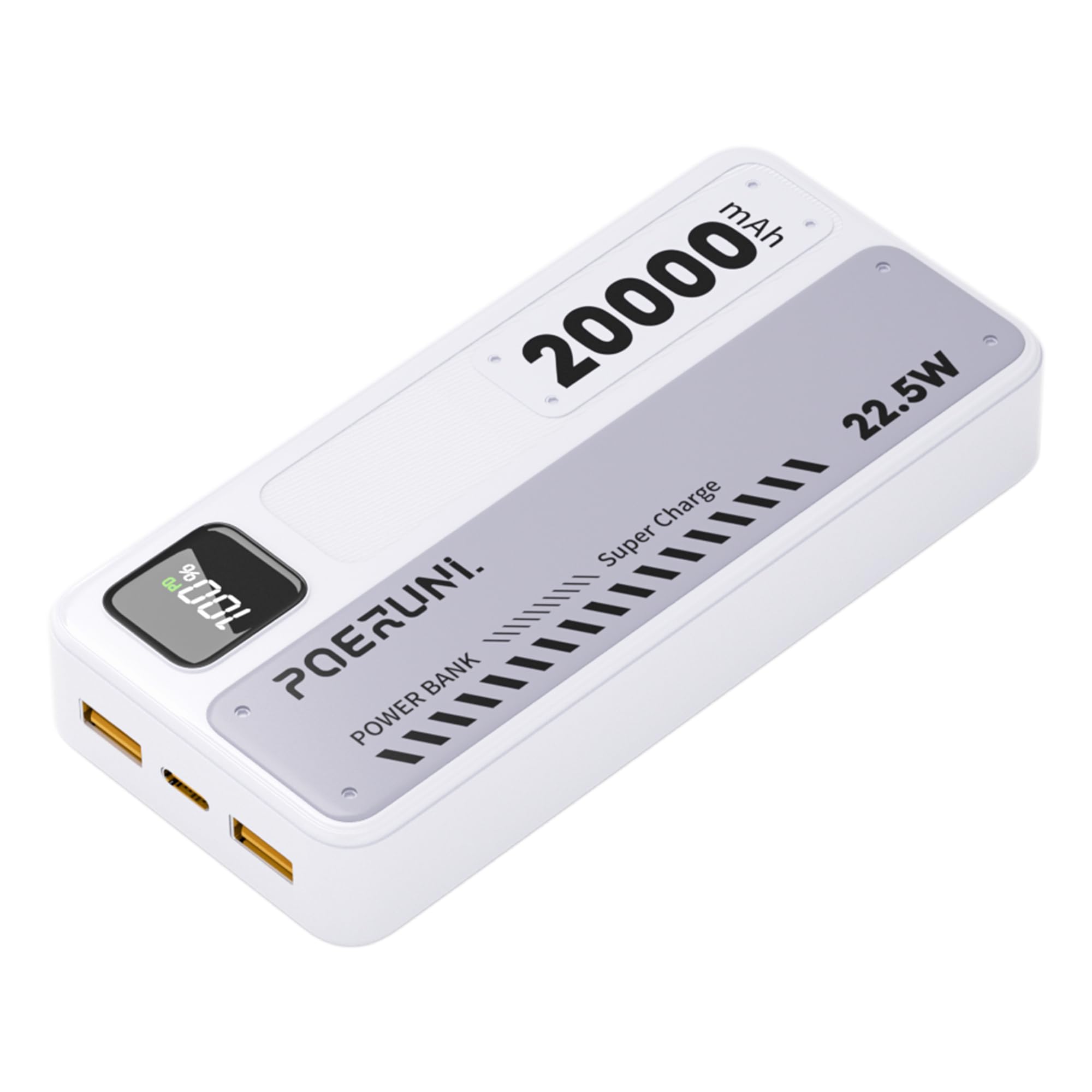20000mAh Portable Charger with Digital Display - 22 5W Super Fast Charging Compact Power Bank for iPhone Android