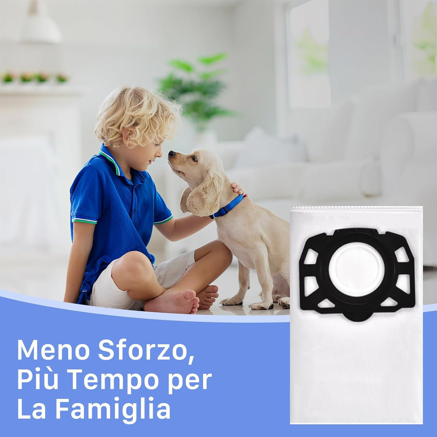 12 Sacchetti per Aspirapolvere Karcher KFI 357 Compatibili con WD3 WD2 Plus KWD1 KWD2 KWD3 MV3 WD3.200-WD3.800M SE4001 SE4002, Sostituisce 2.863-314.0 - 2