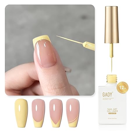 GAOY Yellow Swirl Gel Nail Polish Art Liner