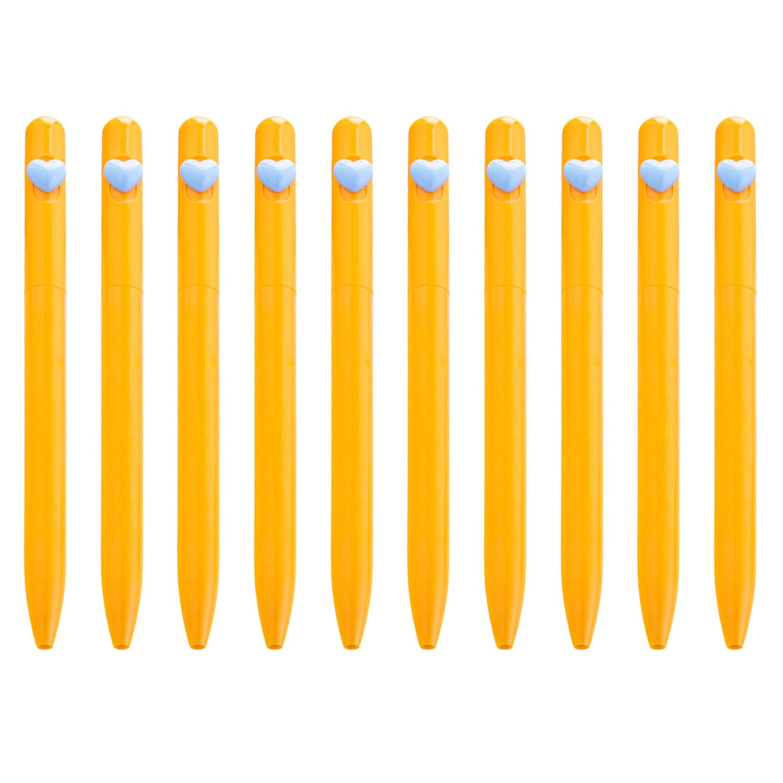 Buxuaaaa 10pcs 1.0mm Ballpoint Pen Smooth Writing Pen Black Inks Stationery Love Heart Ballpoint for School Oil