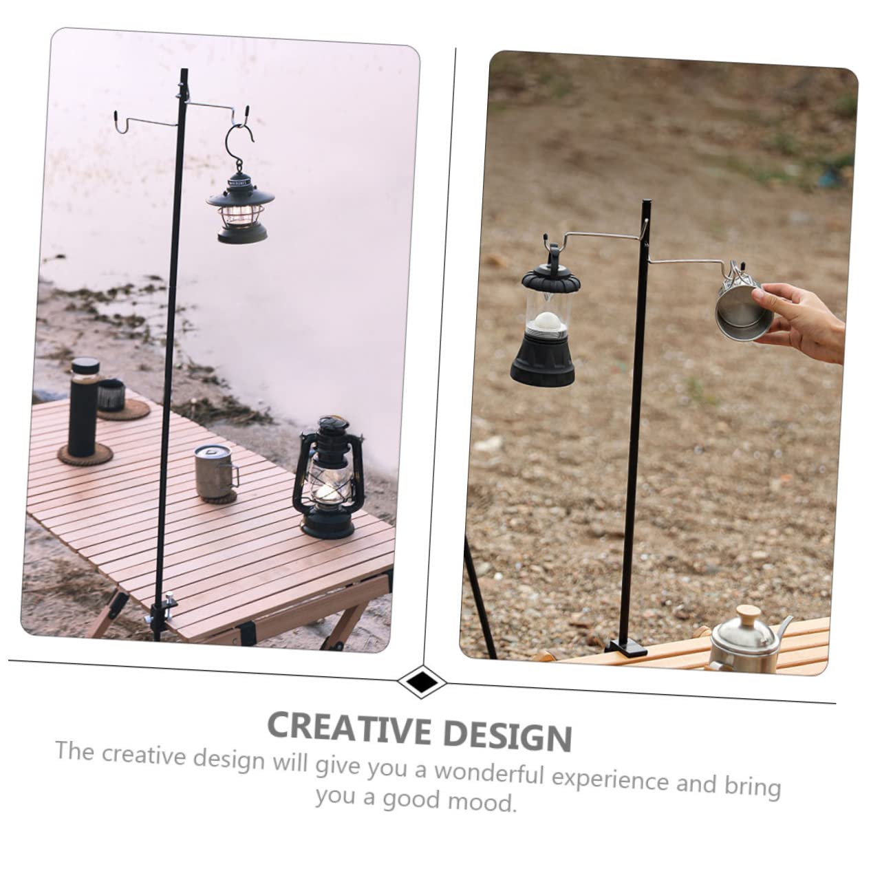 ifundom Outdoor Lamp Holder Folding Lamp Pole Lantern Stand for Camping for Camping Setup