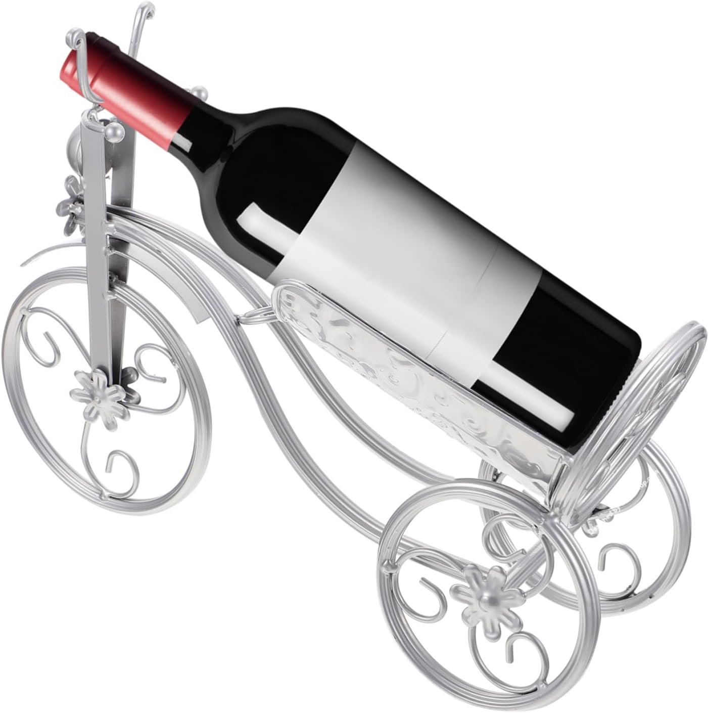 Space-Saving Metal Wine Rack Bike Design Red Wine Display for Living Room