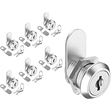 6 Pack Cabinet Locks with Keys, 5/8" Cam Lock Keyed Alike, Mailbox Lock Replacement Secure Drawer Tool Box Mail Box RV Door, Zinc Alloy