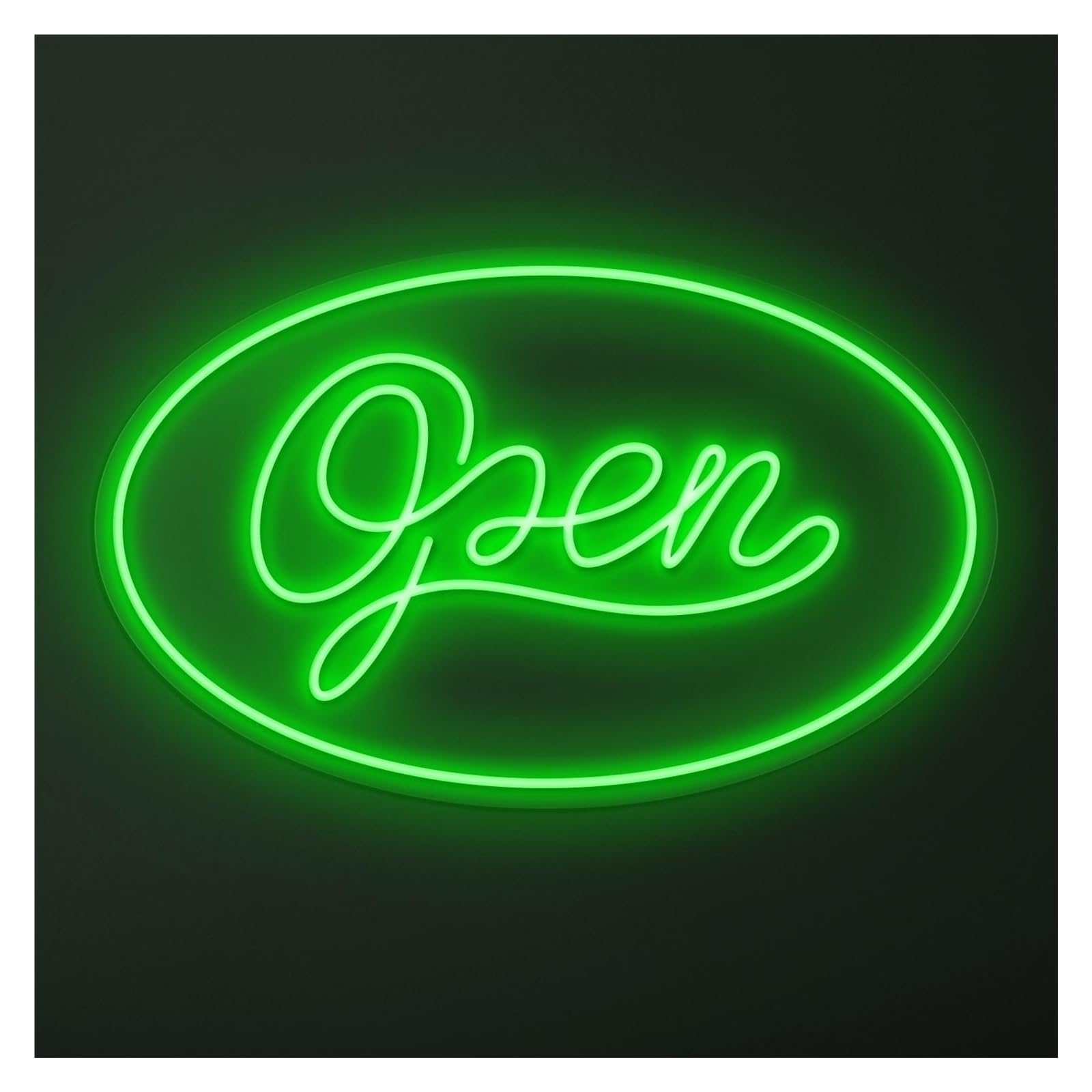 Rongch Green Hanging Art Signs Open Neon Sign, Suitable For Restaurants Shop Decor With Brightness Adjustable 46Cm(Green)