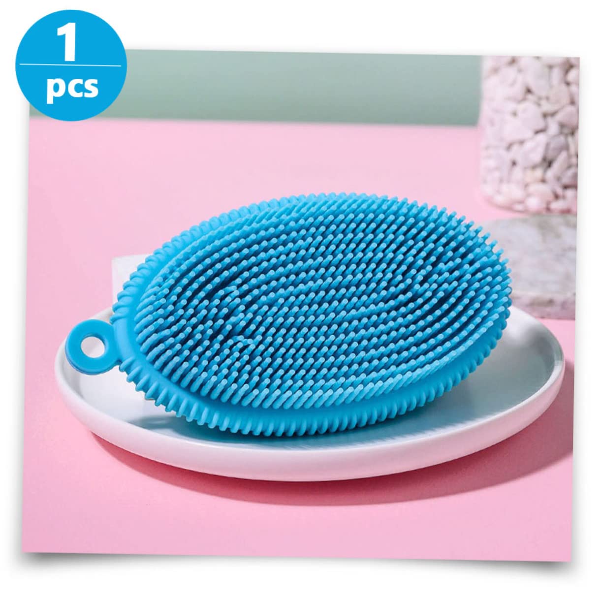 Healeved 3piezas Cepillo De De Silicona Para Adultos y Bebés Herramienta De Limpieza Para Piel Masajeador Para Cuerpo y Cabello Diseño Simple Color Aleatorio Para y Cuidado