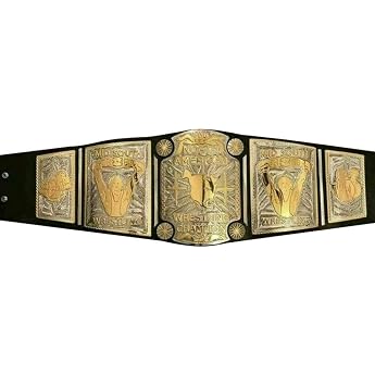 North American Mid South Heavyweight Wrestling Title Replica Championship Belt Black 115 cm