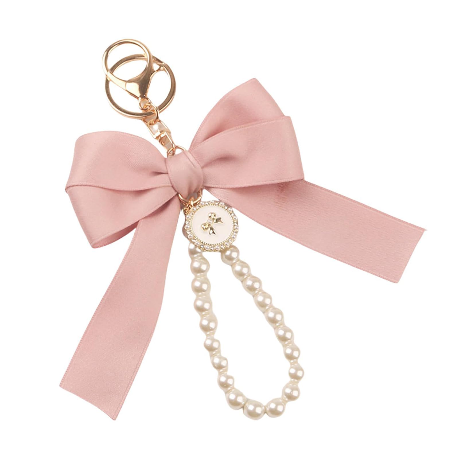 Bow Keychain Pearl Bag Charm Heart Purse Charm Handbag Accessory Gift