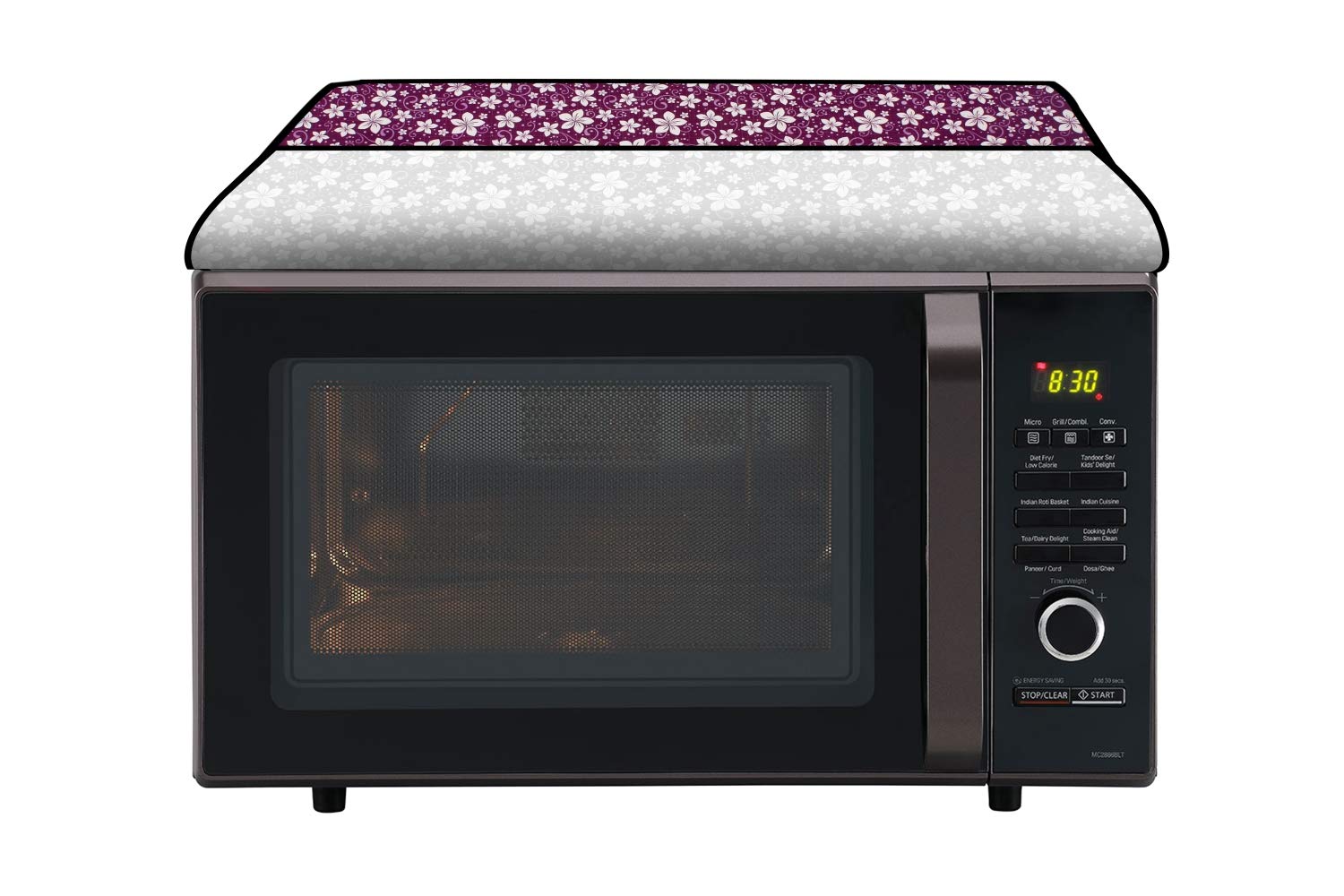 Microwave Cover for Bajaj 17L - Floral Purple -5