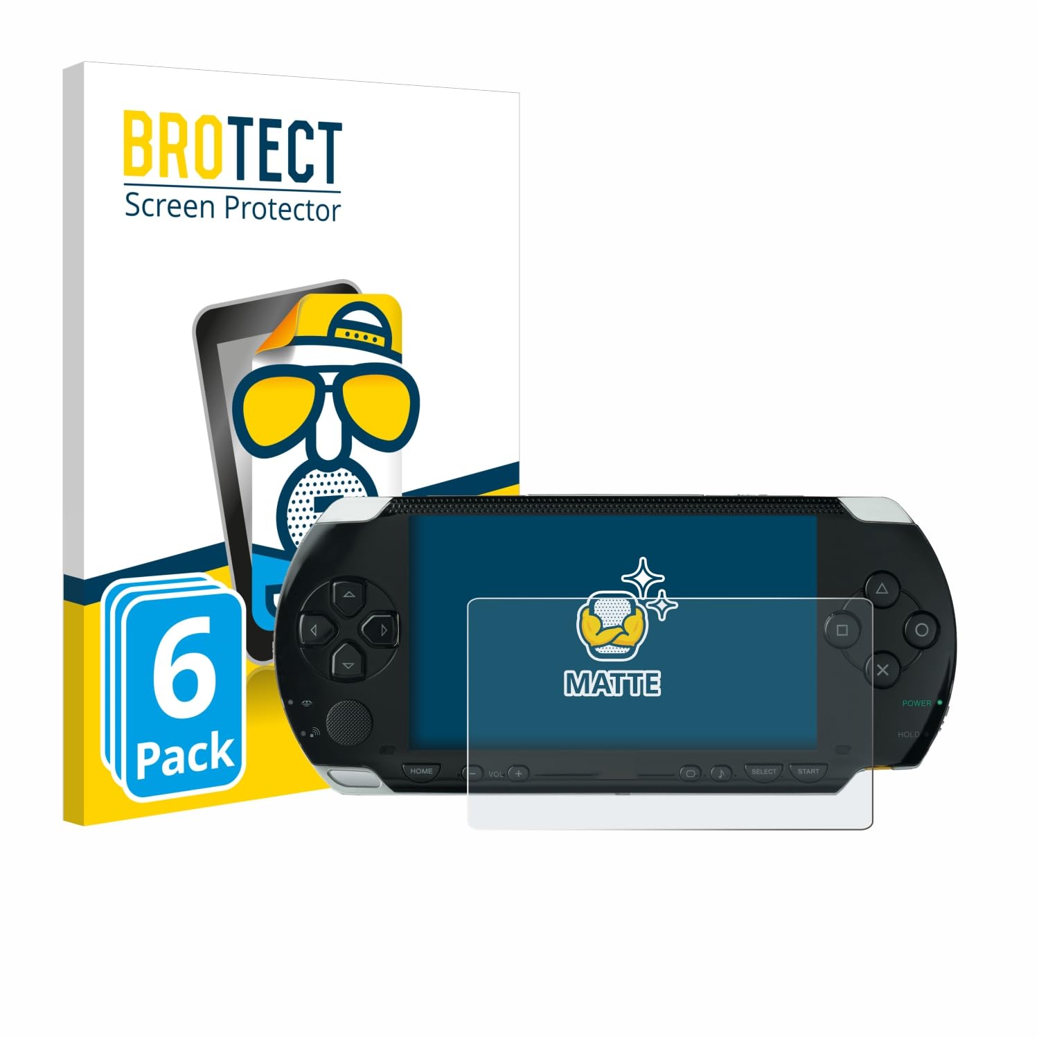 BROTECT Protector Pantalla Anti-Reflejos para Sony PSP 1000 (6 Unidades) Película Mate Anti-Huellas