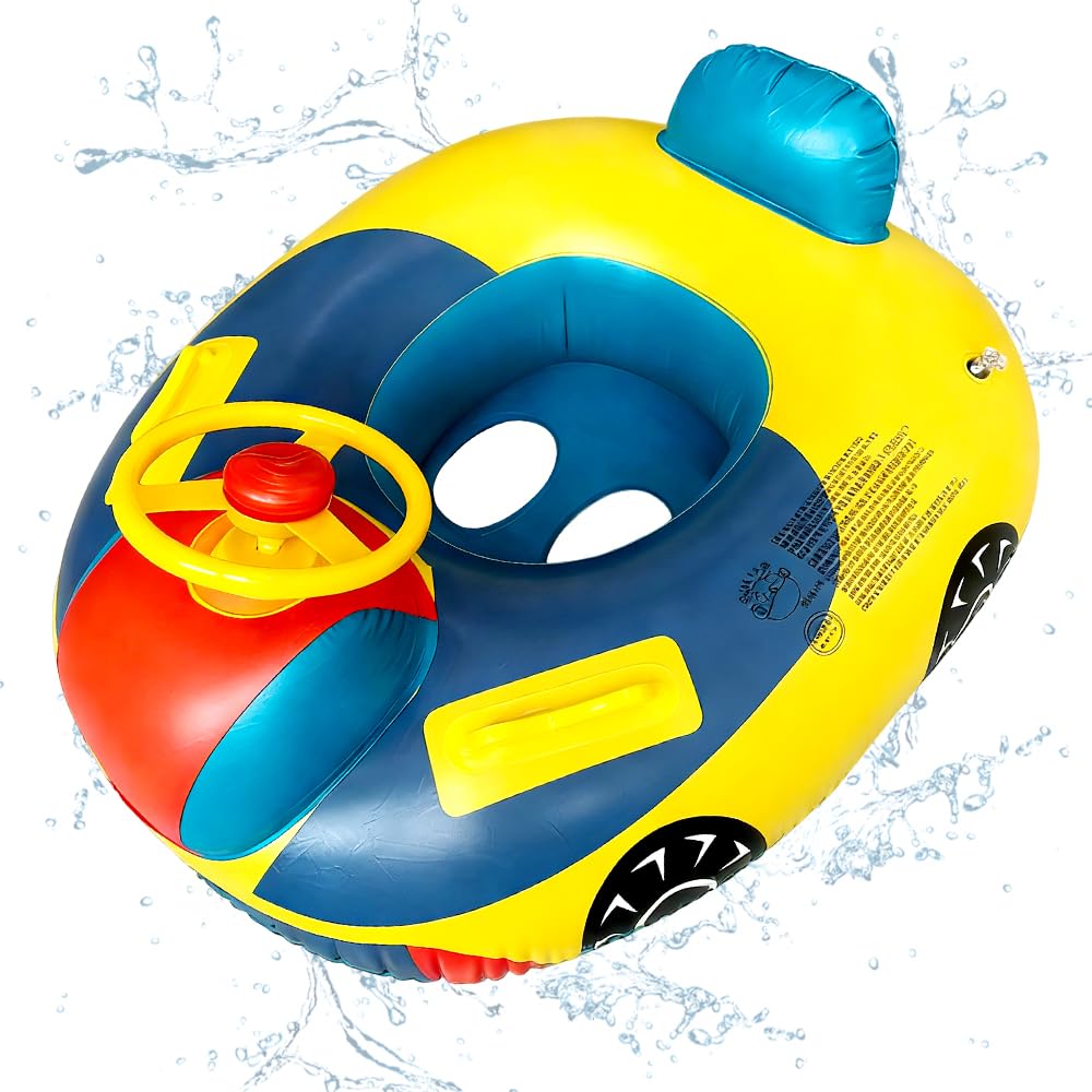 Baby Swimming Floats, Car Swimming Floats with Safety Seat, Inflatable Toddler Float, Car Swim Ring for Baby, Swim Pools Bathing Accessories, Pool Inflatable Float Rings for Kids 12-48 Months-8