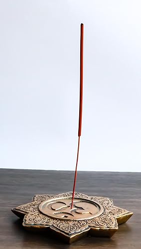 Miniatura 8 de Ebros Gift Fengshui Zen Buddha Om Symbol Mandala Lotus Padma Flor Incienso Stick Holder Plato Quemador Medallón Figurilla Hogar Fragancia Accesorio