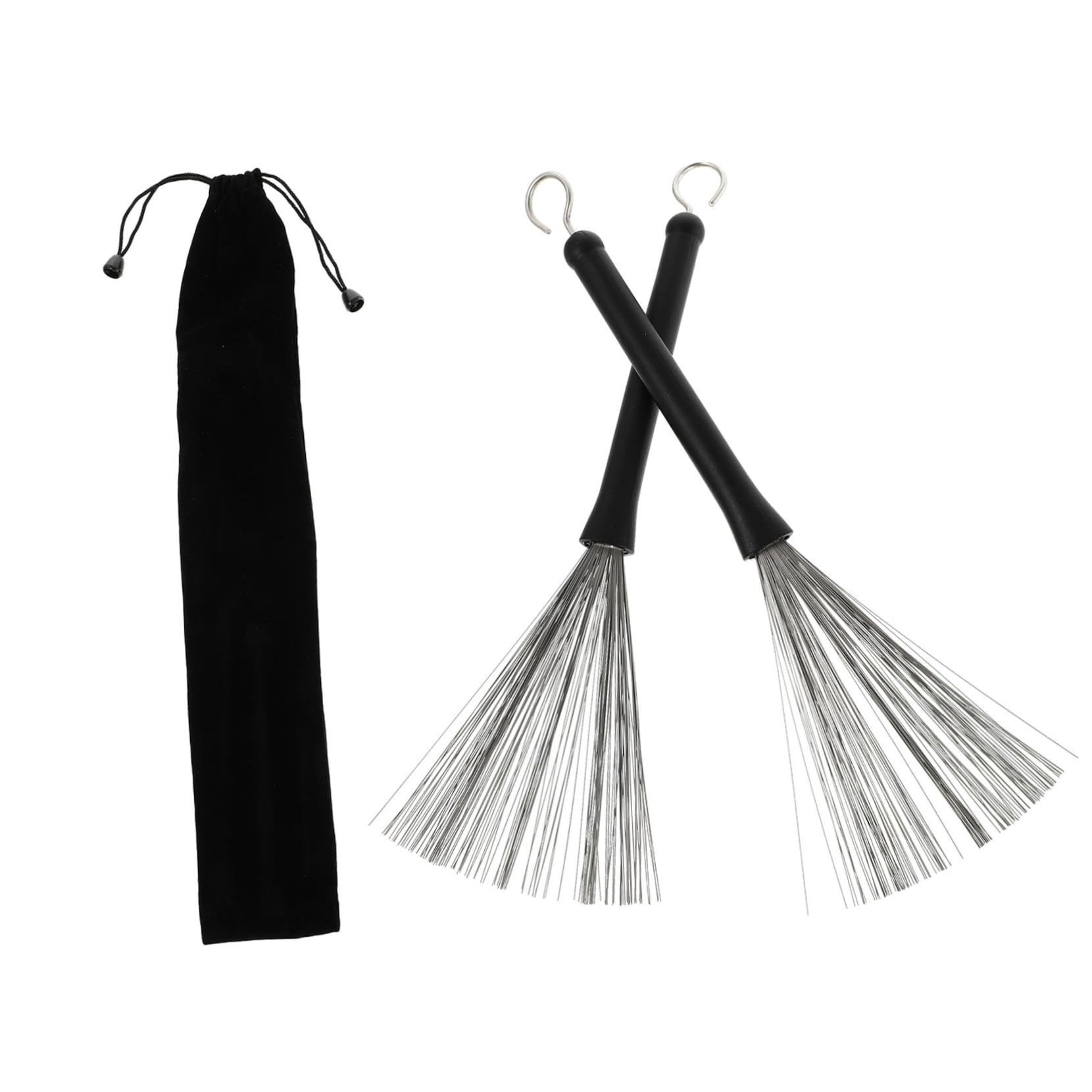 Totority 1Set Durable Wire Drum Brush with Storage Bag Jazz Drum Accessories for Beginners Youth Bands Drummer Practice for Snare Drum Kits and Electric Drum Pads