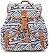 Produktbild NICK and BEN Rucksack Mädchen-Rucksack Damen-Rucksack Canvas Schultasche Lässige Tasche Tagesrucksack Hyppie Ibiza Style Handgefertigtes Daypack Bunt Blau