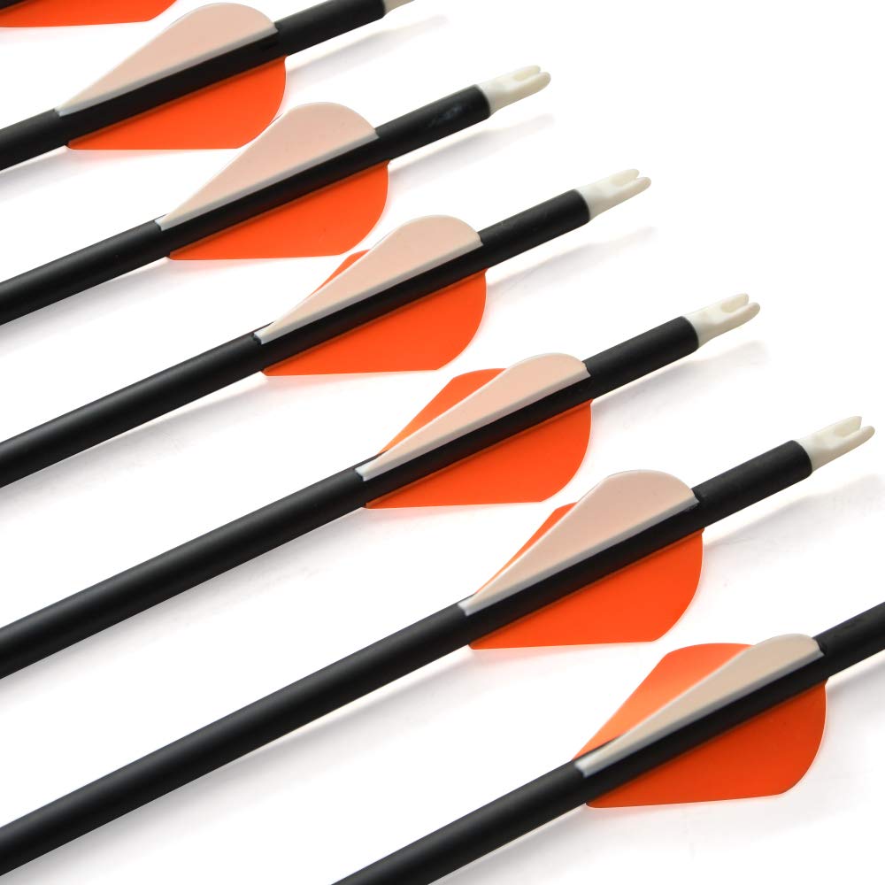 SHARROW 12pcs Freccia in Carbonio 30 Pollici Frecce da Caccia con Faretra di Freccia Spine 500 Tiro con L'Arco Freccia de Carbonio Frecce per Arco Ricurvo Compound