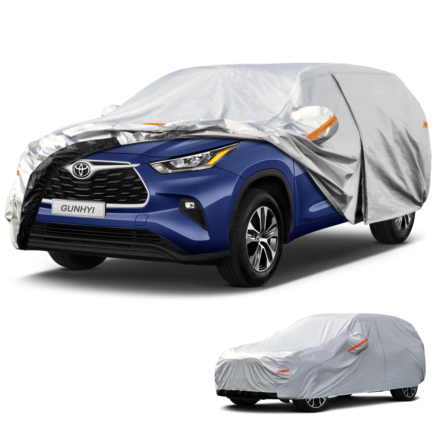 GUNHYI 6 Layers SUV Car Cover Custom Fit Toyota Highlander (2013-2026) Waterproof All Weather, Heavy Duty Outdoor Snow Sun Rain Uv Protection (Ships from US Warehouse, Delivery 3-8 Days)