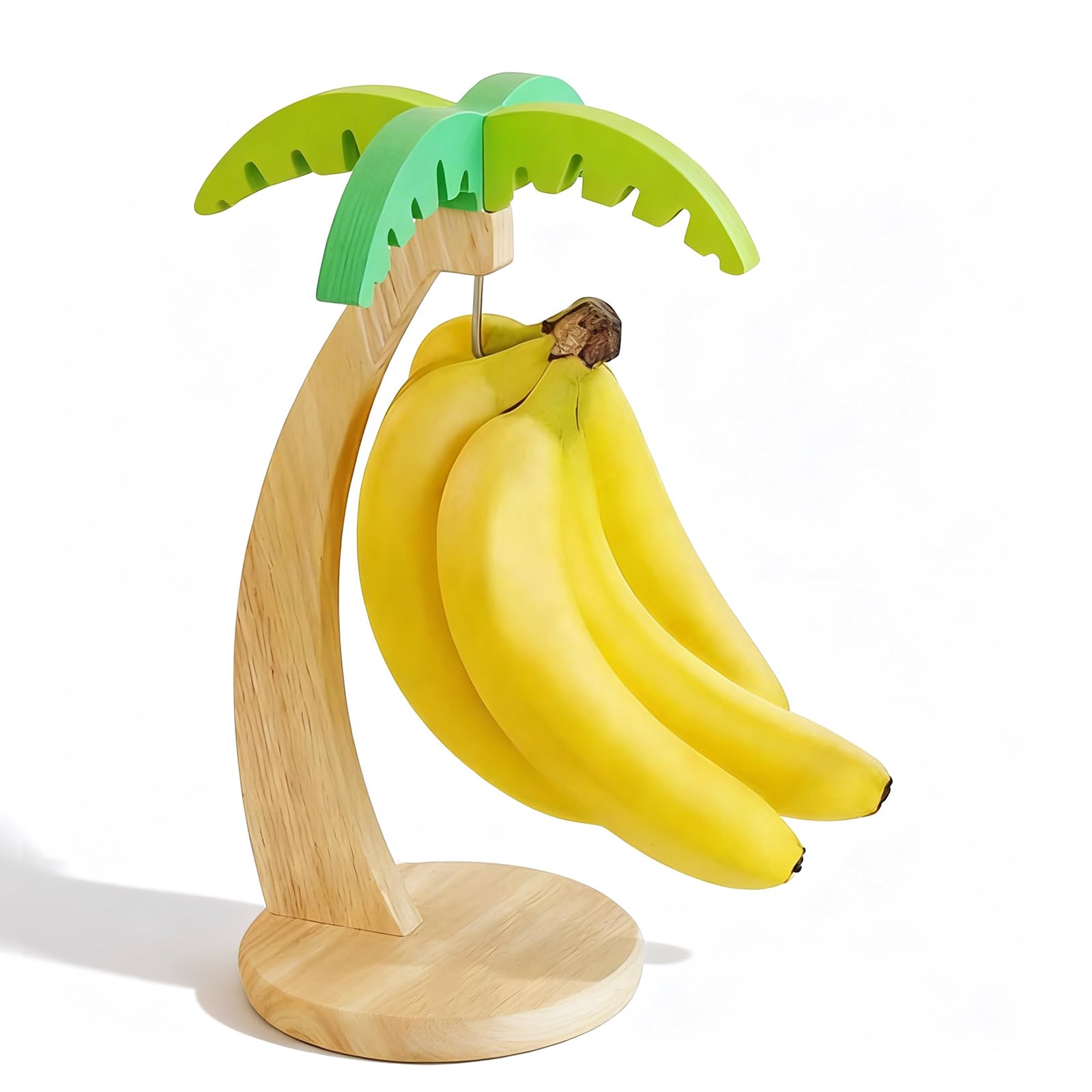 Bananenhalter, 1 Stücke Holz Bananenständer mit Standfuß Bananenhaken Bananenhalter für die Küche zum Aufhängen von Bananen, Weintrauben, Tomaten und anderem Obst stabiler Obstständer