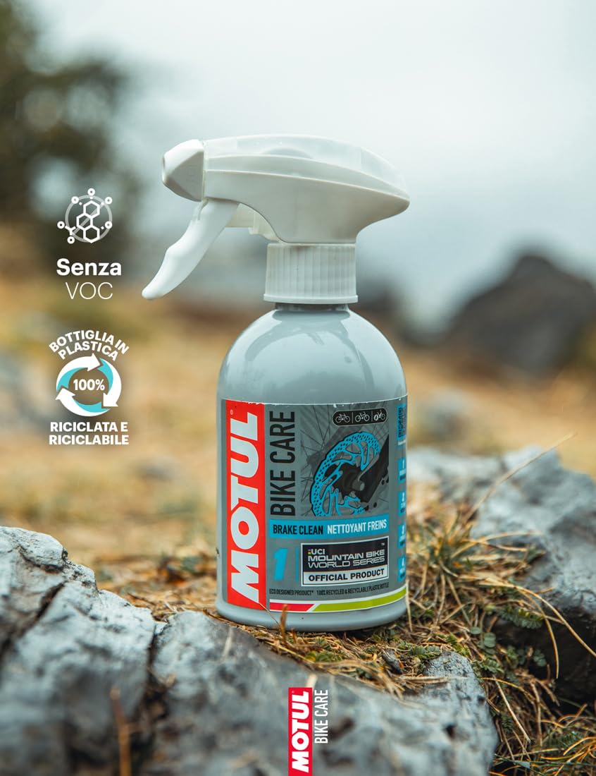 Motul - Sgrassatore Spray Potente per Freni di Biciclette MTB - Senza Solventi - Prestazioni dei Freni e dei Dischi - Asciugatura Rapida - Senza COV - Bike Care Brake Clean off Road - 300 ml