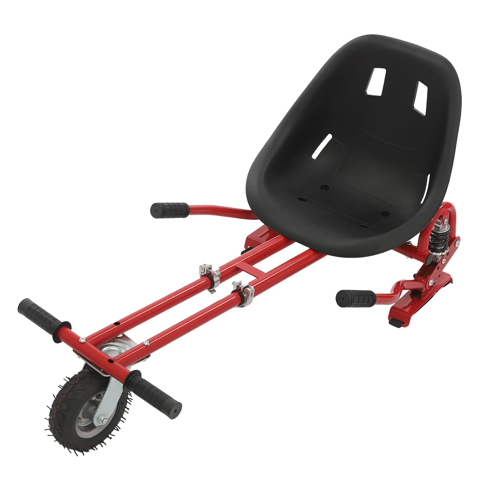 Siège d'hoverboard, Hovercart pour hoverboard de 6,5, 8, 10", fixation de siège réglable, trottinette électrique, trottinette de siège, extension de kart, double barre support de karting (rouge)