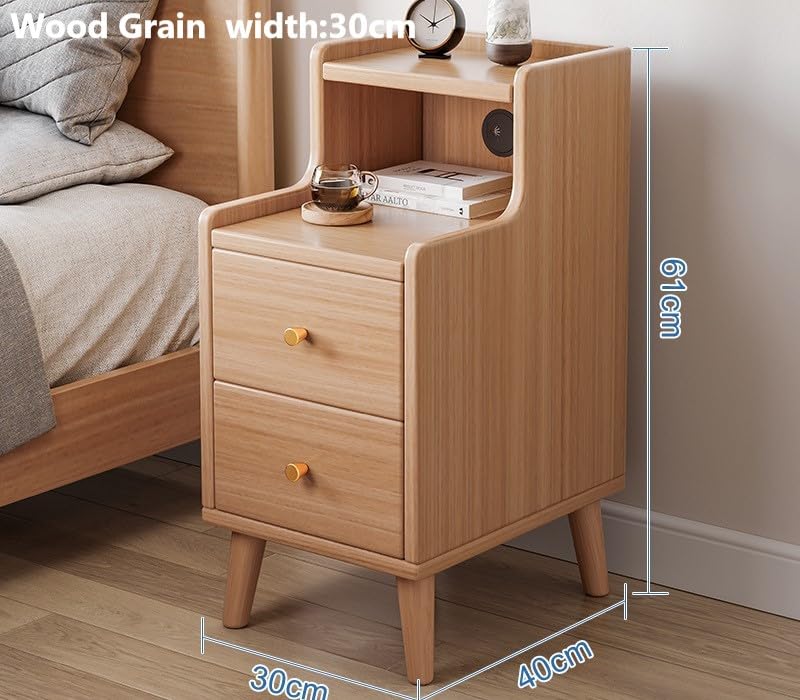 ベッド サイドテーブル 木目調 2段式 天板 エレガント おしゃれ