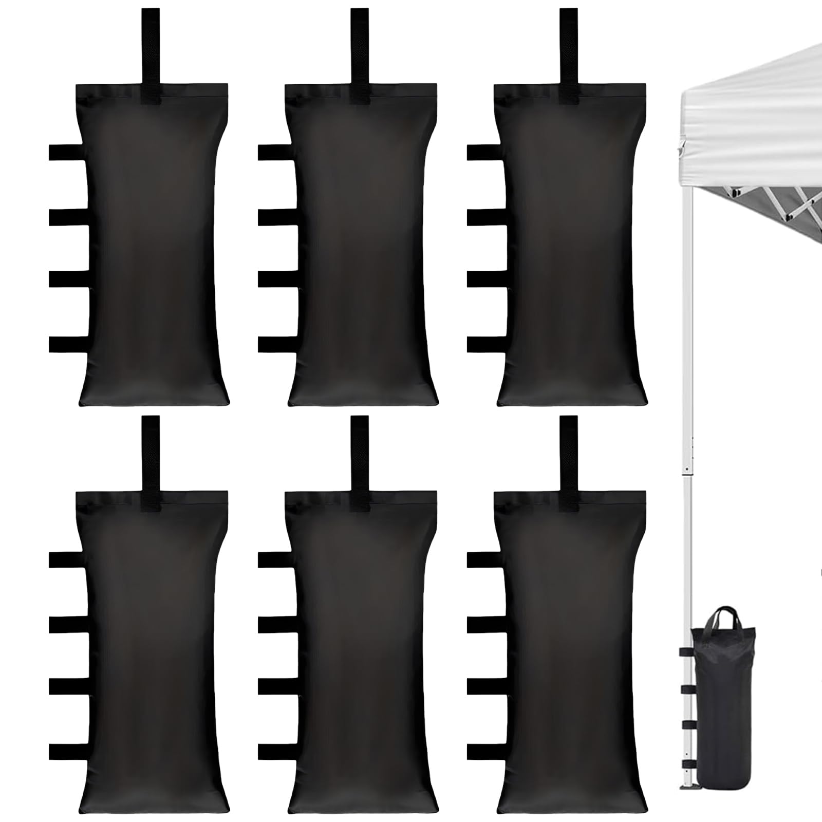 6 pcs Sand Bags, Sandbag Weights with Sand, Sand Bags for Gazebo Legs and Trampoline, Heavy Duty Sandbags for Outdoor Use, Durable Fabric Construction