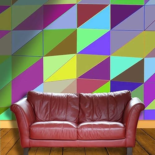 Miniatura 3 de Papel tapiz para Pared De Sala Elegante Colorido Walpaper Rainbow Gradient Celosía Papel de Gabinete Fácil de Quitar (Ancho) 59 pulgadas X (H) 48