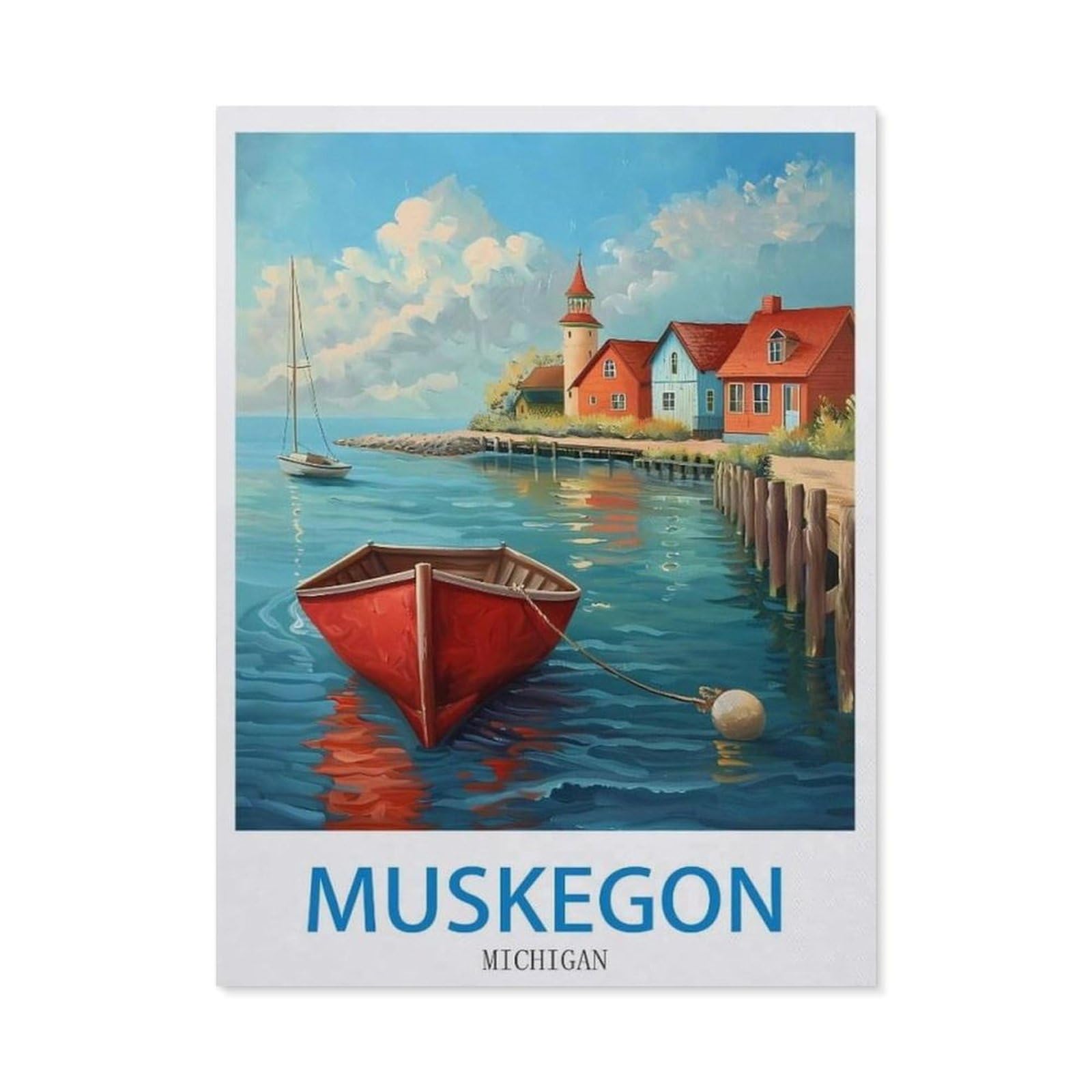 Muskegon Michigan，Funny Tin Sign Retro Metal Sign for Home Farm Toilet Restroom Washroom Wall Decor Gift(15x30cm）6x12 inch-EC29