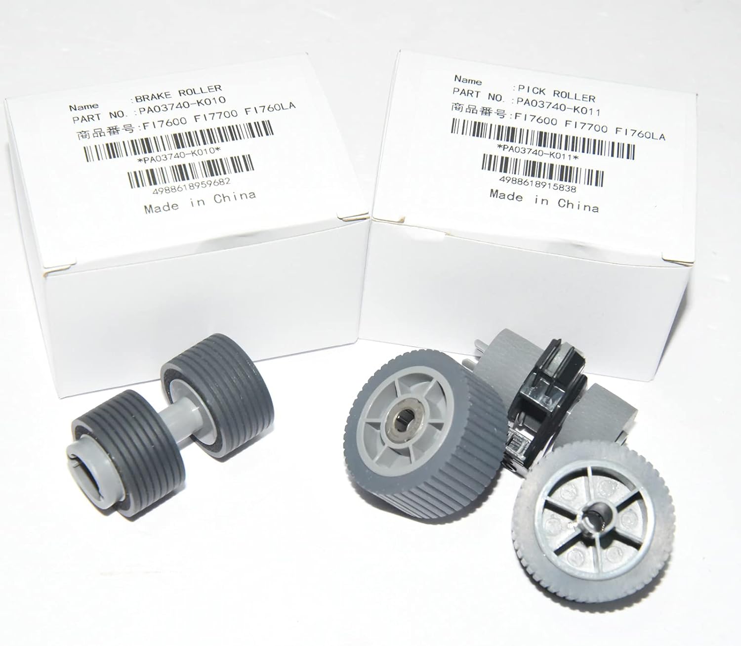 TECHNOLOGY 1set PA03740-K010 PA03740-K011 for Fujitsu Fi-7600 Fi-7700 Fi-7700S Scanner Brake Roller Pick Roller