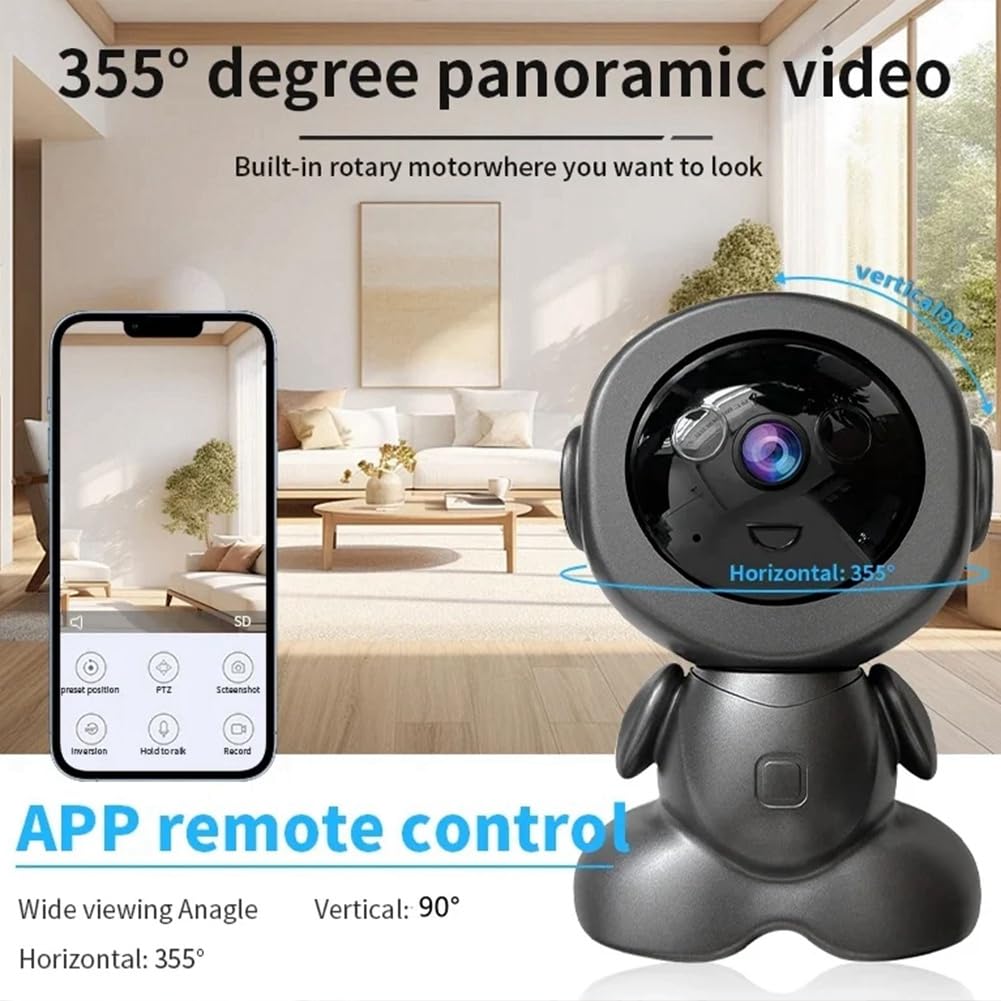 Cámara Inalámbrica WiFi de 2 MP con Seguimiento Automático, Detección por Inteligencia Artificial, Monitor para Bebés, Cámaras Vigilancia Robóticas Inalámbricas HD (UE)