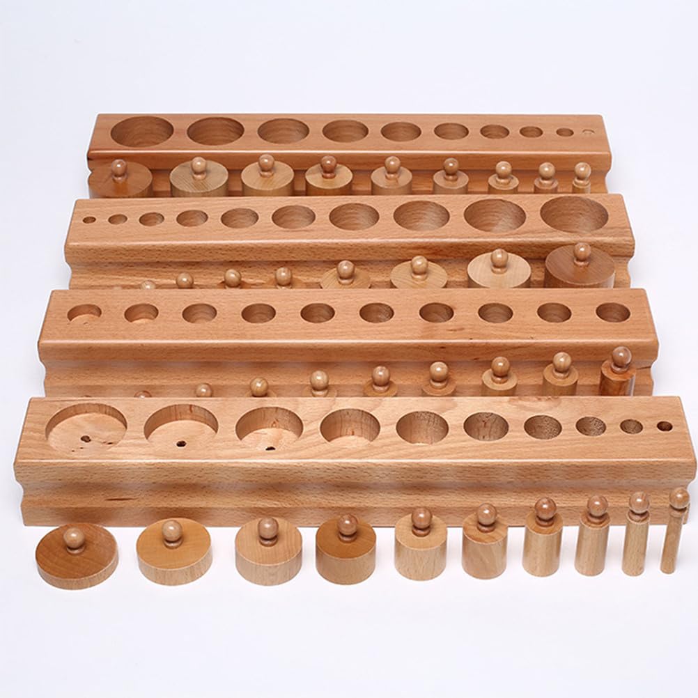 Montessori Große Steckzylinder, hölzernes Sinnesspielzeug für Kleinkinder, pädagogisches Geschenk