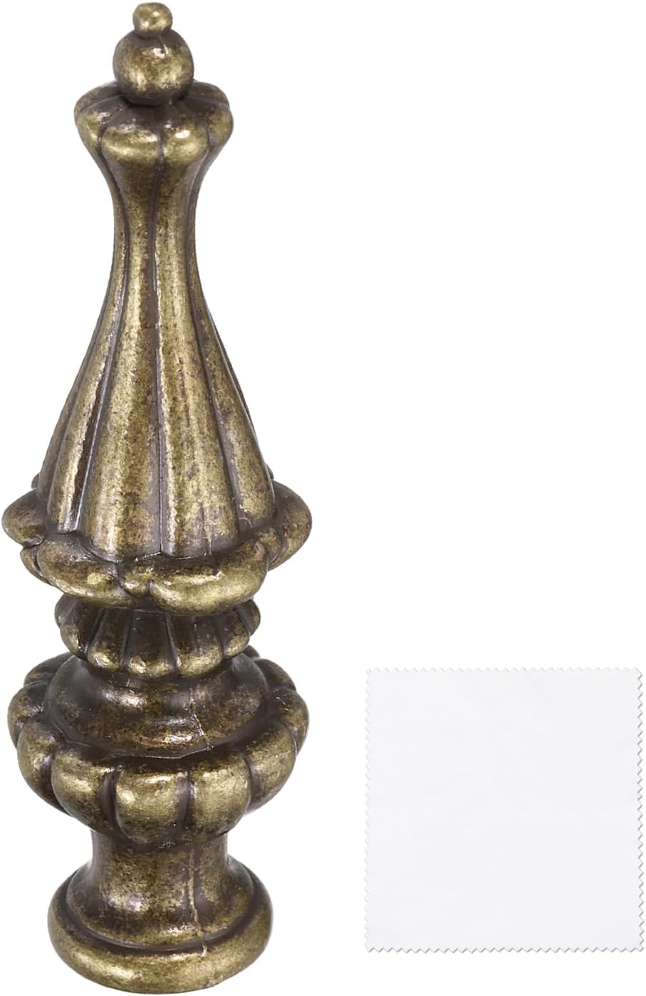 uxcell 3.4" Tall Lamp Finials Bronze, Lamp Cap Knob Decoration Screw Cap Nuts with Cleaning Cloth for Table Floor Lighting Fixtures Shade Holder Retro Decorative