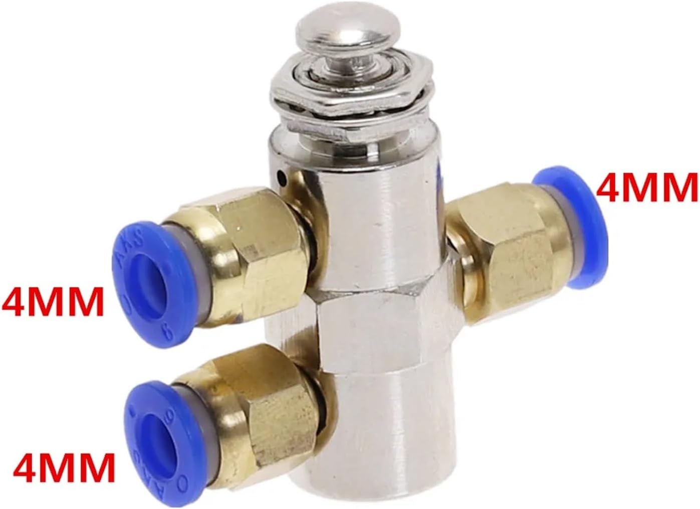 Exhaust valve 2 positions 5 way on/off M5 threaded push button switch TV-4P air pneumatic mechanical valve with accessories(No Fittings)