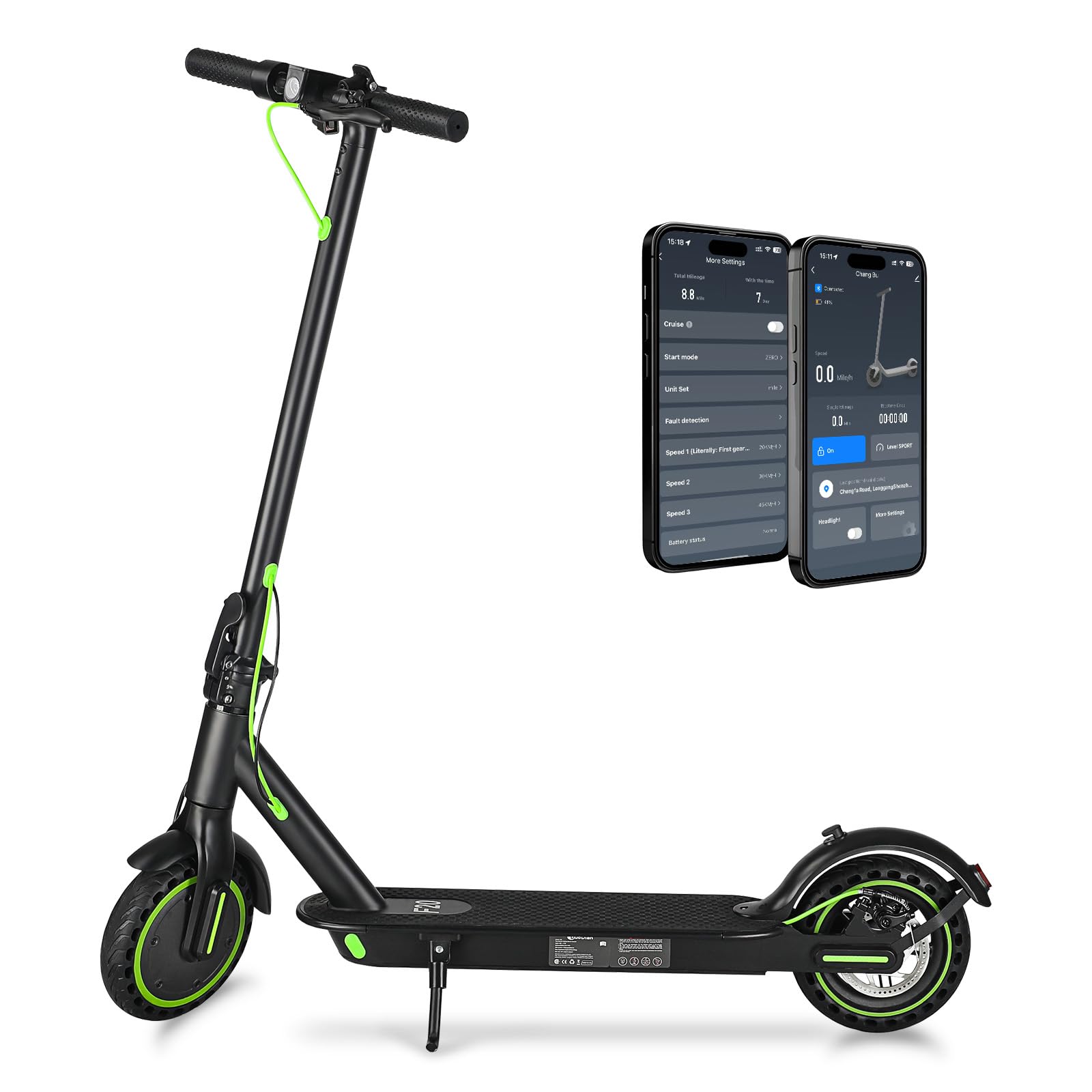 Electric Scooter 350W Powerful Motor 19 MPH Max Speed 15 Miles Range Lightweight Foldable E-Scooter with Dual Braking