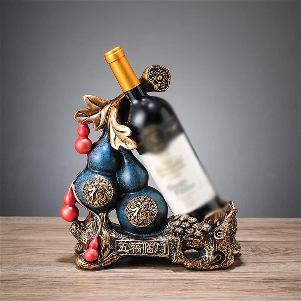 Chinese Gourd Red Wine Cup Holder Cabinet Rack Ornaments Bottle Decoration Display Shelf