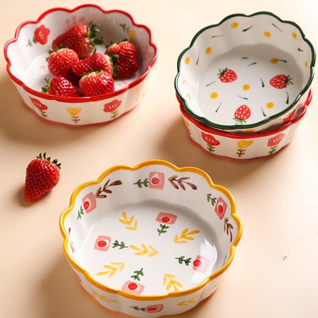 Insalatiera Ciotola in Ceramica Ciotola for Insalata di Frutta con Farina d'avena Leggera Ciotola for Verdure Carina di Lusso Adatta for Frutta, zuppa, Pasta Ciotole Cucina(B2pc)