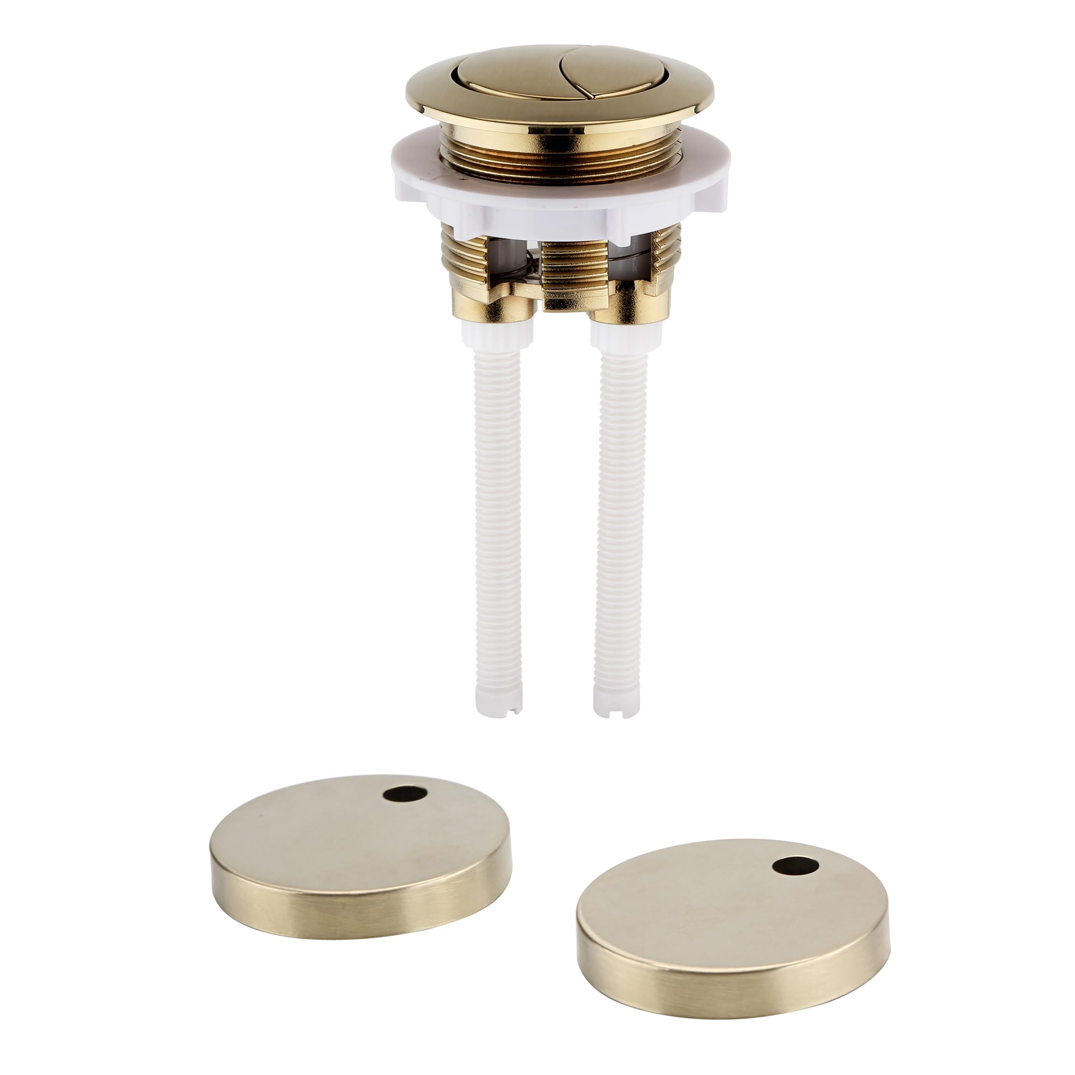 The Home Store Brushed Brass Dual Flush Close Coupled Toilet Button & Seat Hinge Cover Plates