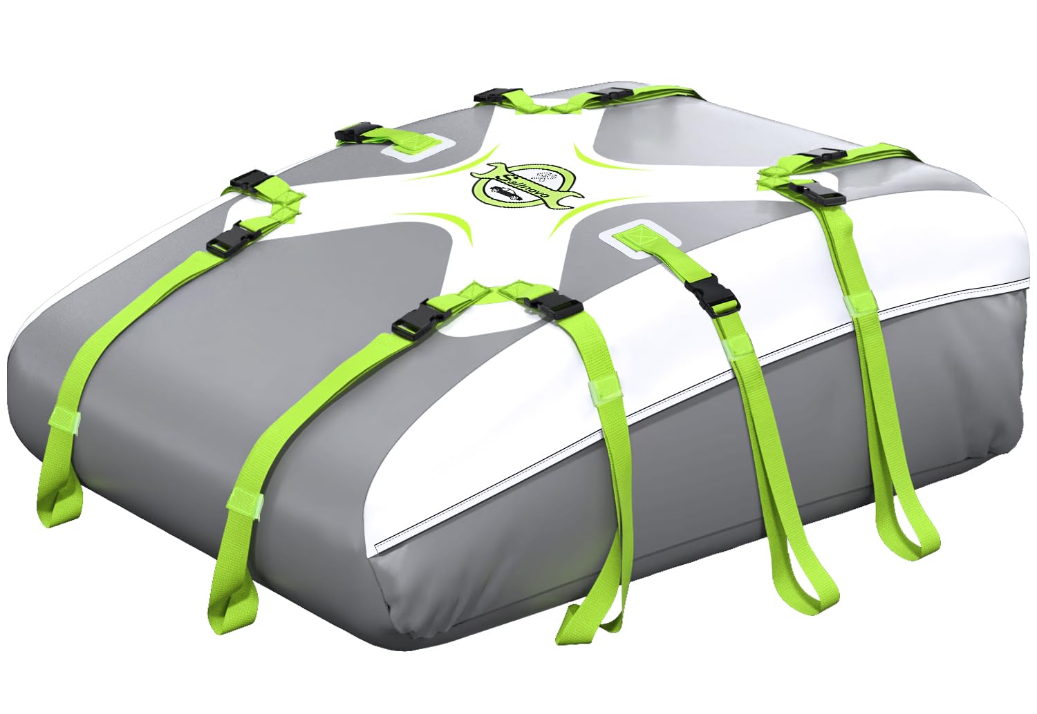 Sailnovo Car Roof Bag Cargo Carrier 20 Cubic,Waterproof Cargo Roof Bag for All Vehicles with/Without Roof Rack with Strap, Anti-Slip Mat,6 Door Hooks(Classic Gray-Green)