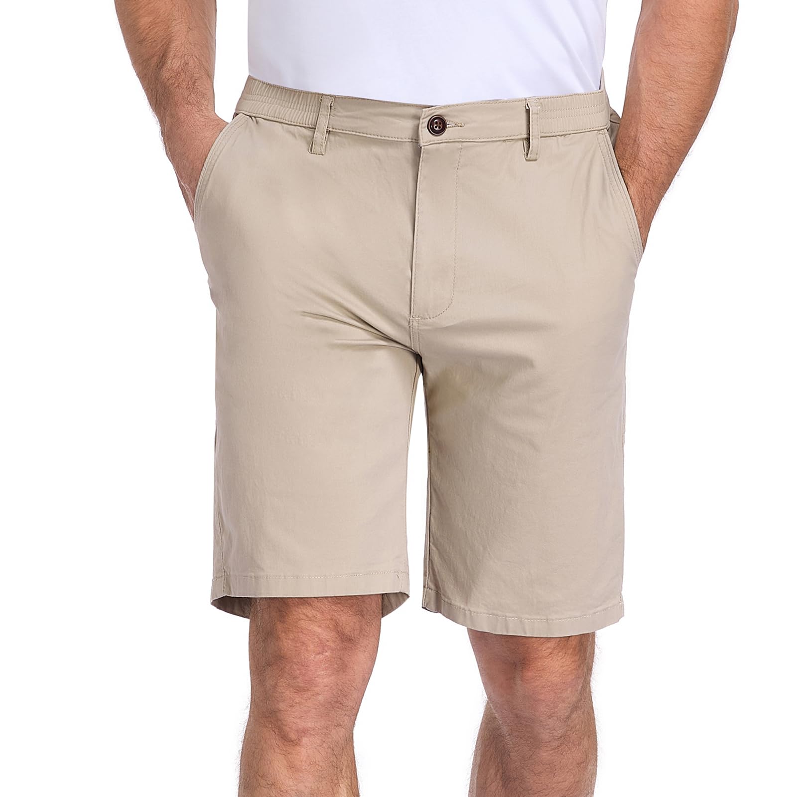 HOTIAN Herren Shorts Sommer Freizeithose Kurze Baumwolle Bermuda Shorts Sporthose Kurz Elastische Taille mit Taschen