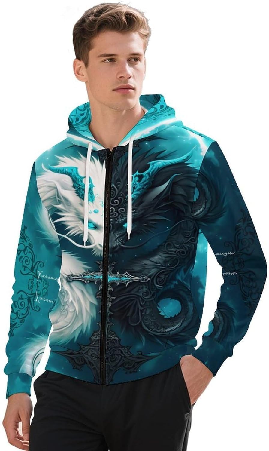 Men's Hoodies Graphic Cool 3D Animal Print Long Sleeve Pullover Hoodie Sweatshirt Plus Size - Image 3