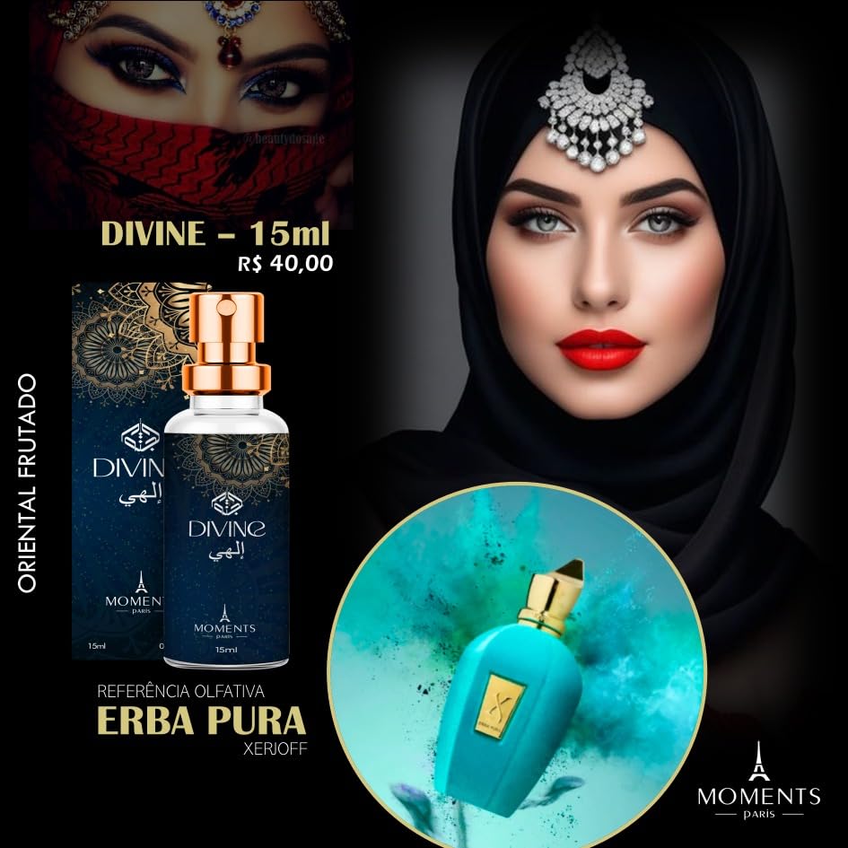 PERFUME UNISSEX DE BOLSO BOLSA IMPORTADO DIVINE MOMENTS PARIS 15