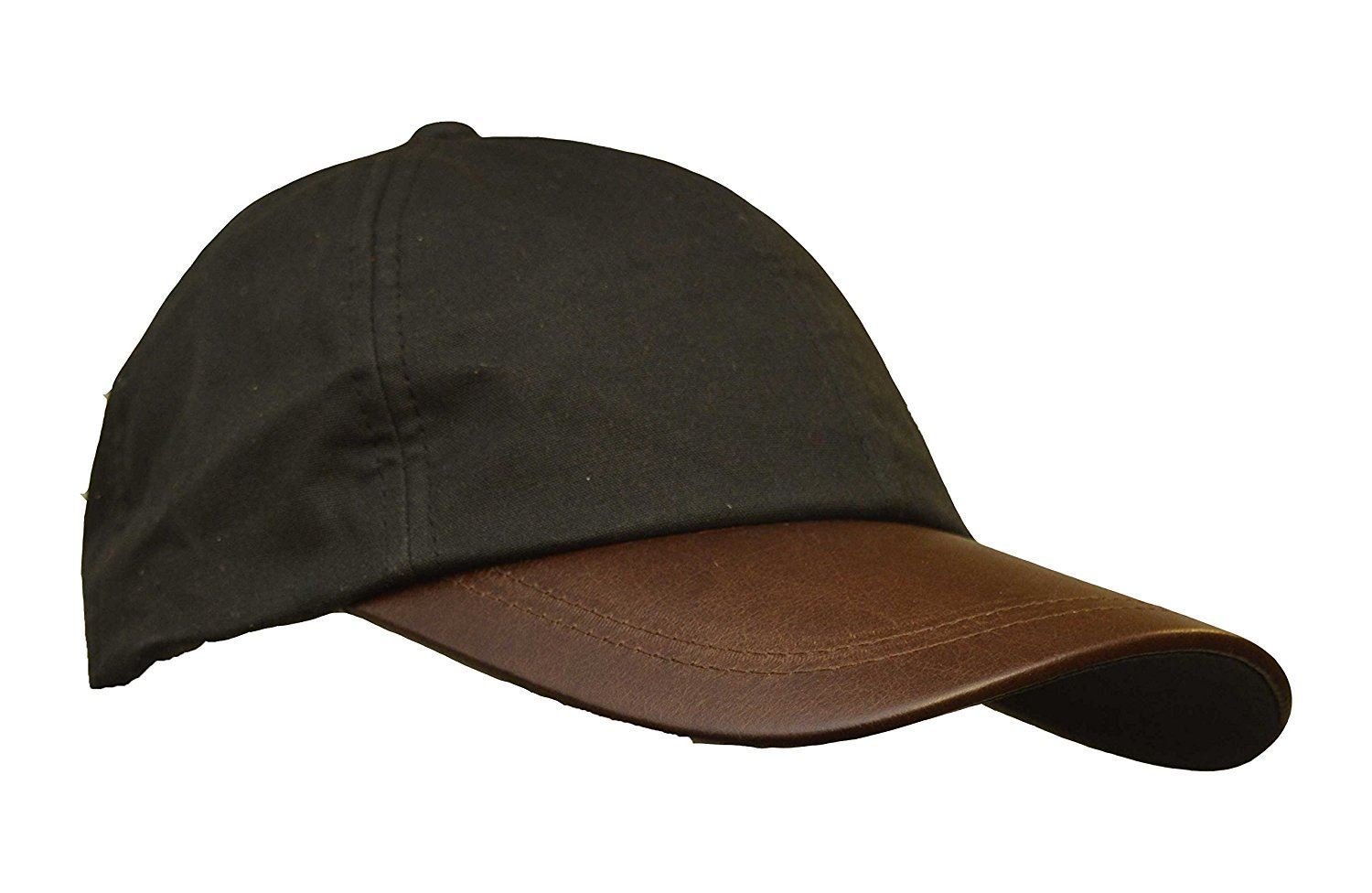 Walker And Hawkes Men's Black - Wax Brunswick Baseball Cap W/Leather Peak - One-Size