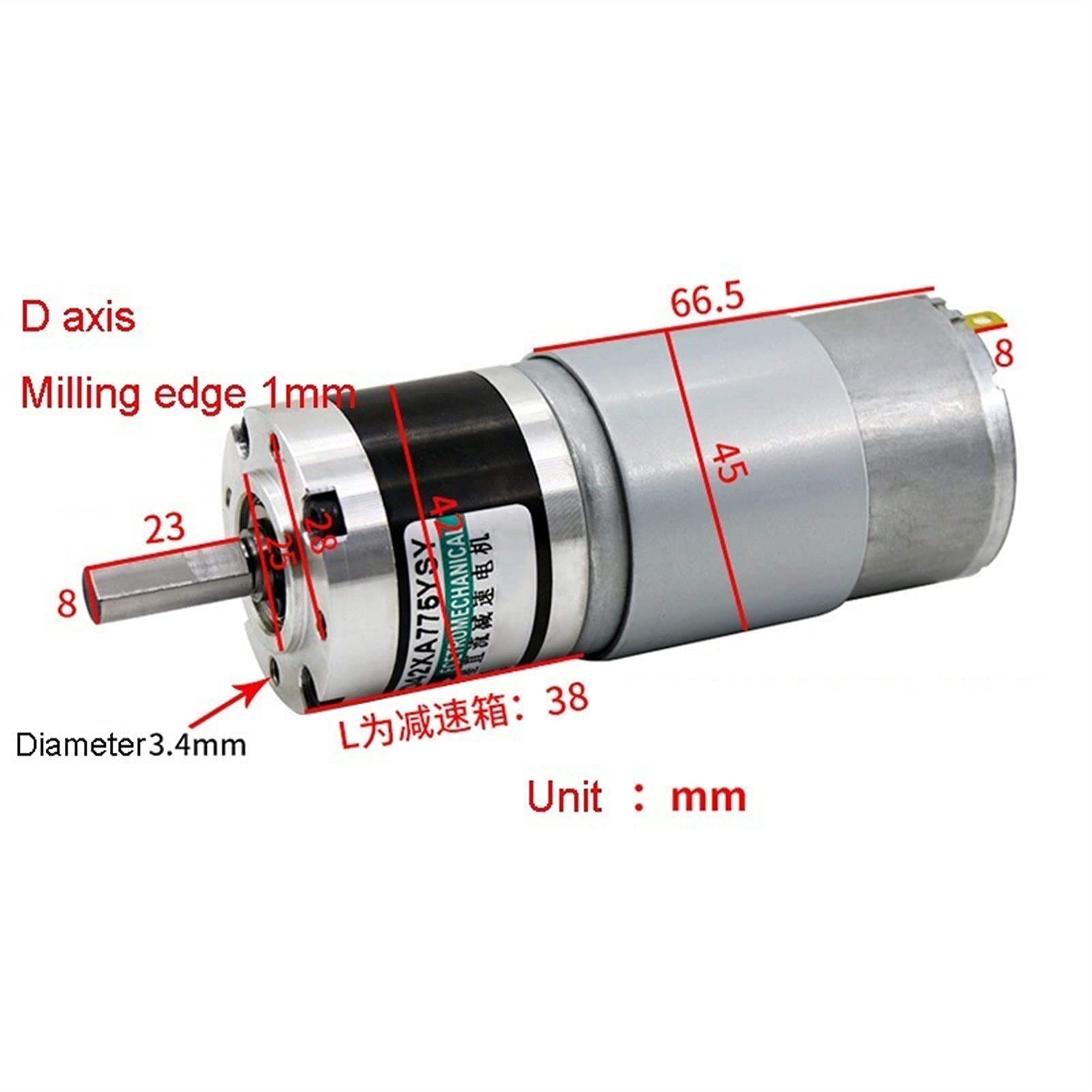 Kleiner Elektromotor, Elektromotor, 775 Motor mit hohem Drehmoment, 24 V DC Getriebemotor, 12 V Planetenmotor, langsame Vorwärts- und Rückwärtsgänge mit Mini-Präzisionseinstellung (ve