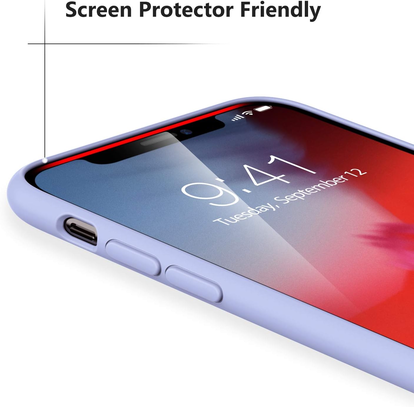 TORRAS Love Series iPhone Xs Case/iPhone X Case, Liquid Silicone Gel Rubber Shockproof Case Soft Microfiber Cloth Lining Cushion Compatible with iPhone X/XS 5.8 inch (2018), Light Blue