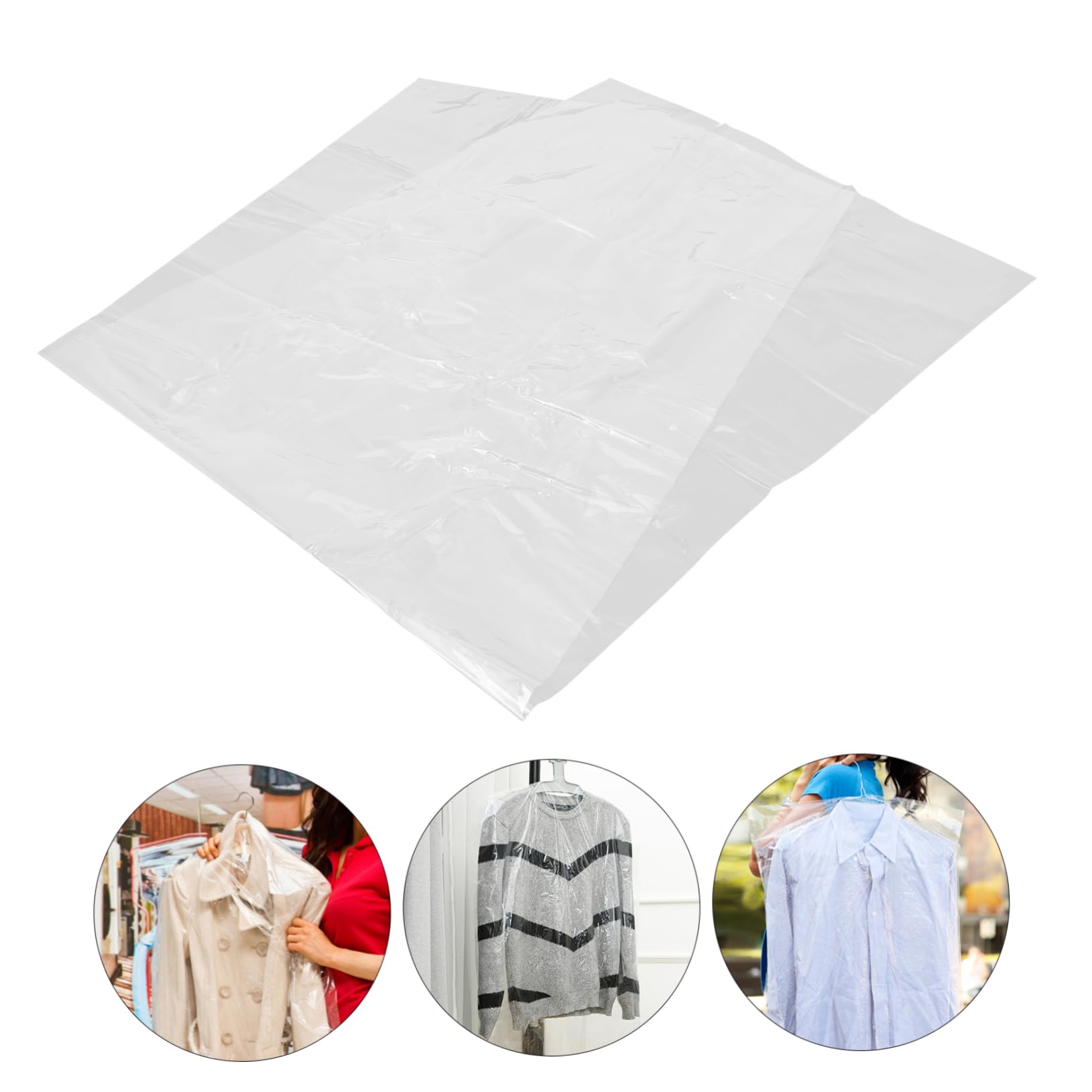 Sosoport 30piezas Funda Antipolvo para Ropa Transparente Reutilizable Bolsa Colgante para Guardar Trajes y Chaquetas Accesorio de Almacenamiento Ligero Armario Casa y Oficina